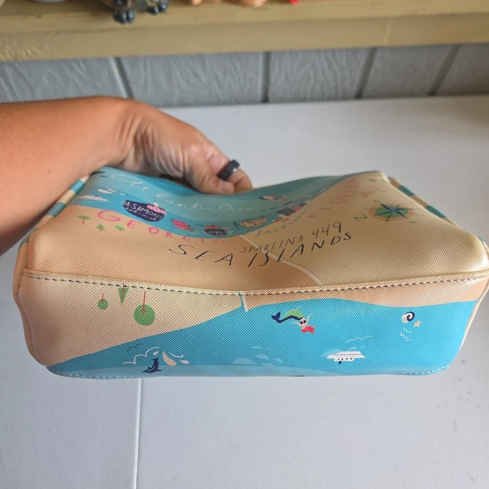 SPARTINA 449 Carry All Travel Makeup Case Daufuskie Island Coated Vinyl NWT